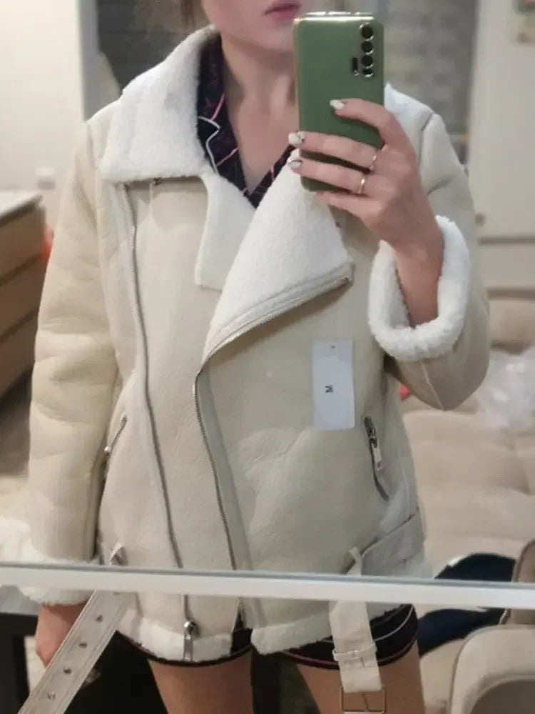 Soft Faux Leather Winter Jacket