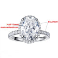 3CT 5CT Oval Halo Moissanite Engagement Ring GRA Certified l D Color Diamond 925 SS