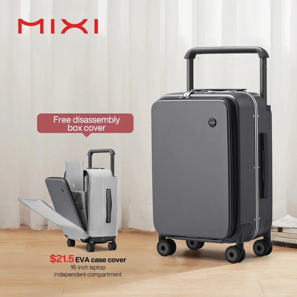 Wide Handle Suitcase Carry-On Luggage 20 Inch Aluminum Frame