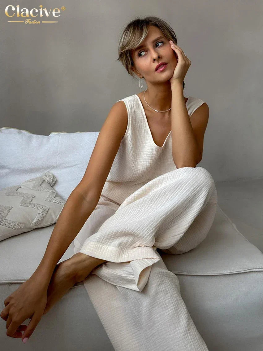 Sunday Cotton Wide Leg Loungewear