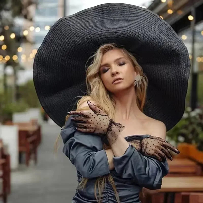Oversized Foldable Wide Brim Sun Hat For UV Protection