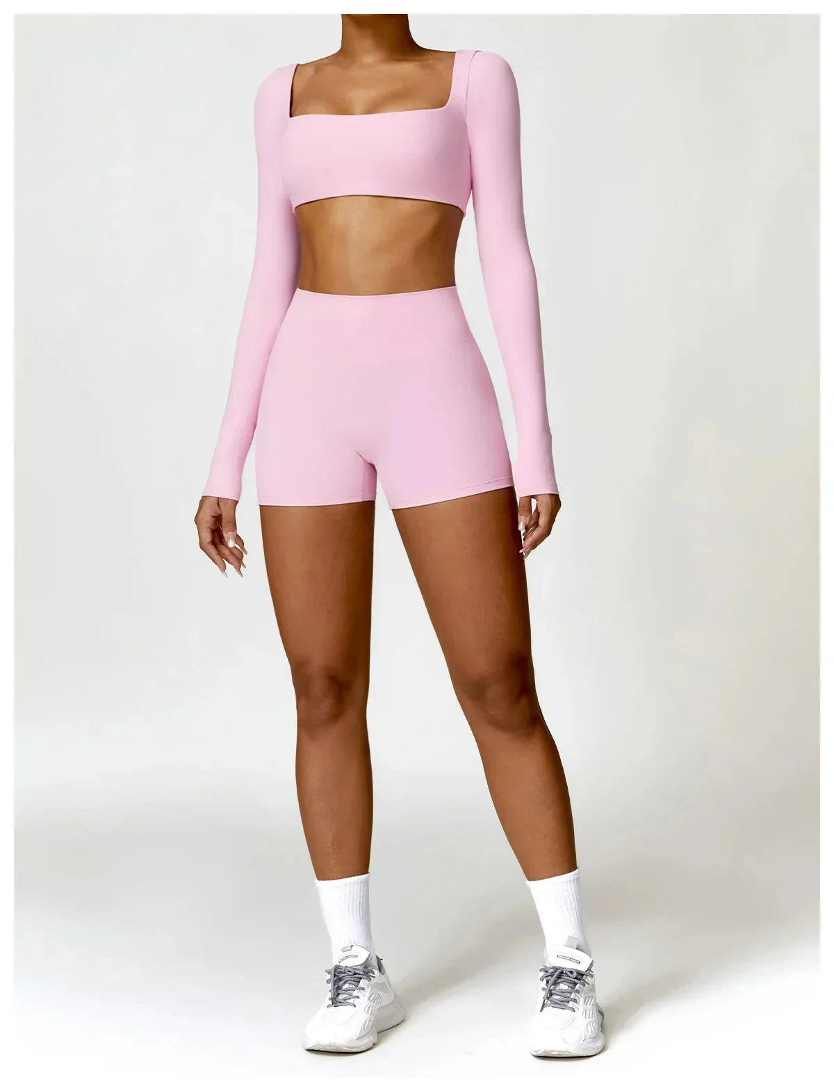 New Long sleeve Shirt Sports Set Women Fitness Tights Yoga Set Crop Top Running High Waist Gym Set Womens Outfits Yoga Clothing