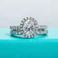 Wedding Band 2ct (Total 2.648ct) Oval Cut D Color Moissanite Ring Set