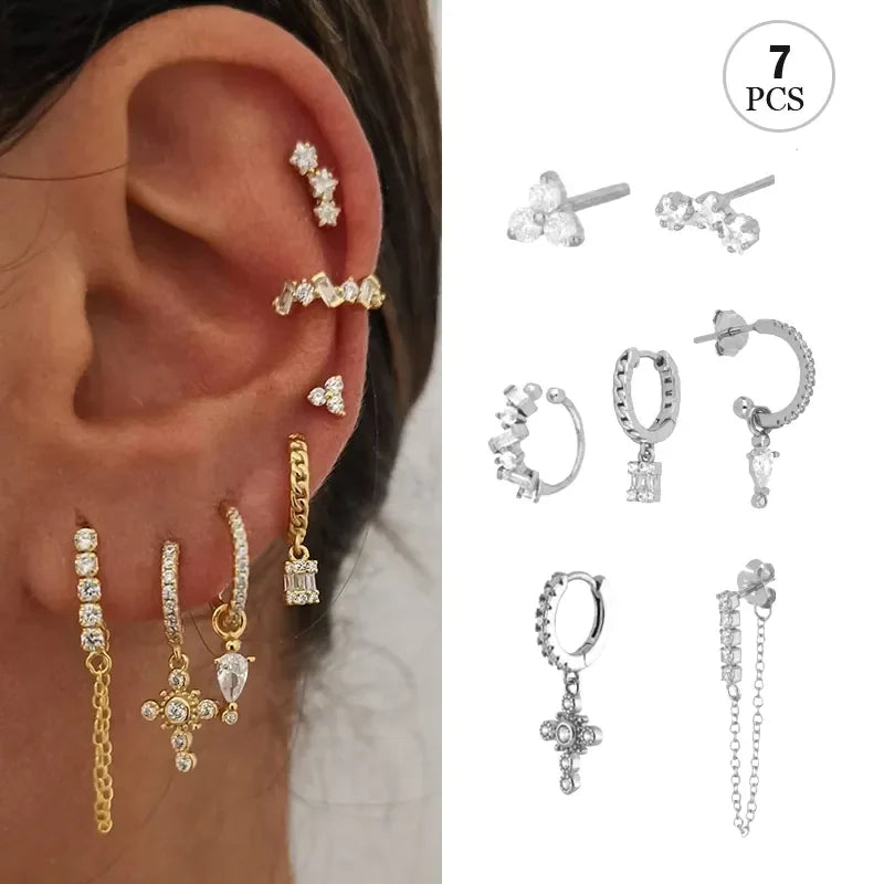 Cubic Zirconia Fashion Stud Earings (Mix and Match)