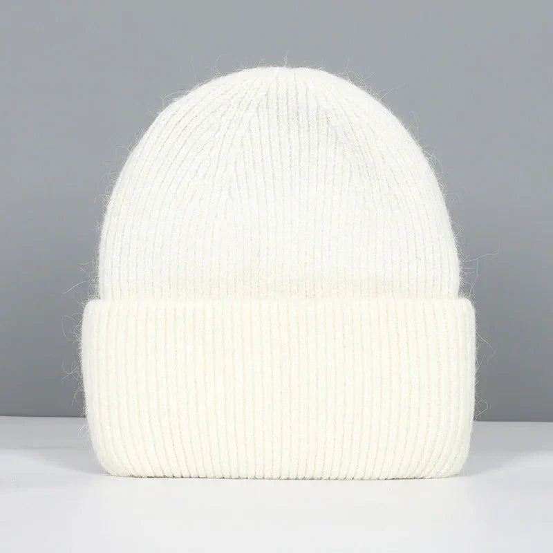 Women Winter Hat Real Rabbit Fur Winter Hats For Women Fashion Warm Beanie Hats Women Solid Adult Cover Head Cap