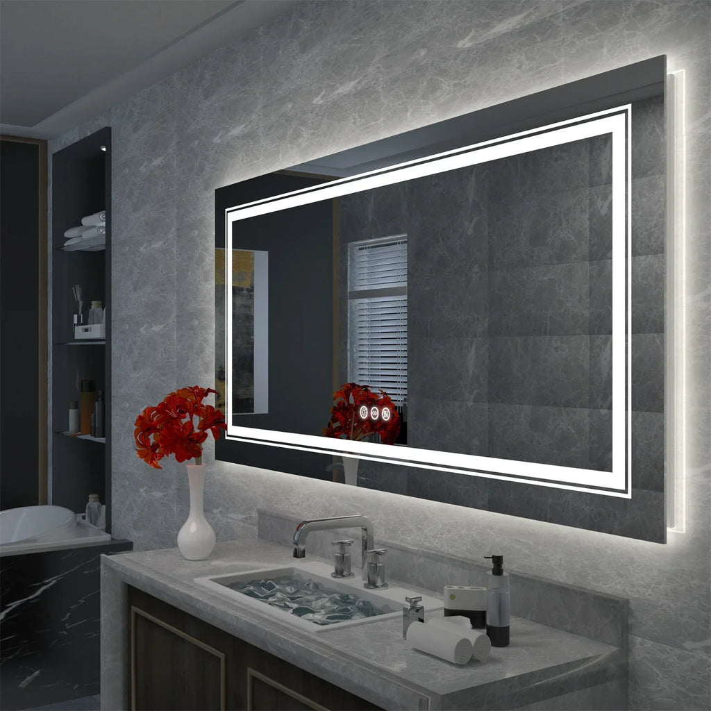 LED Dimmable Backlit Overaized Mirror With Anti-Fog