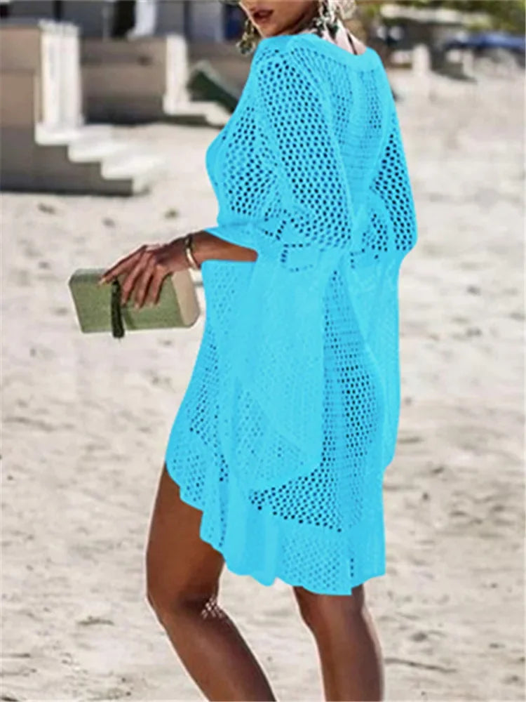 Boho White Crochet Beach Dress