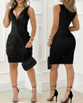 Sexy and Elegant Evening Dress One Shoulder Cold Shoulder Lace Splash Gold Splitting Fashionable Summer Casual Women's Dress