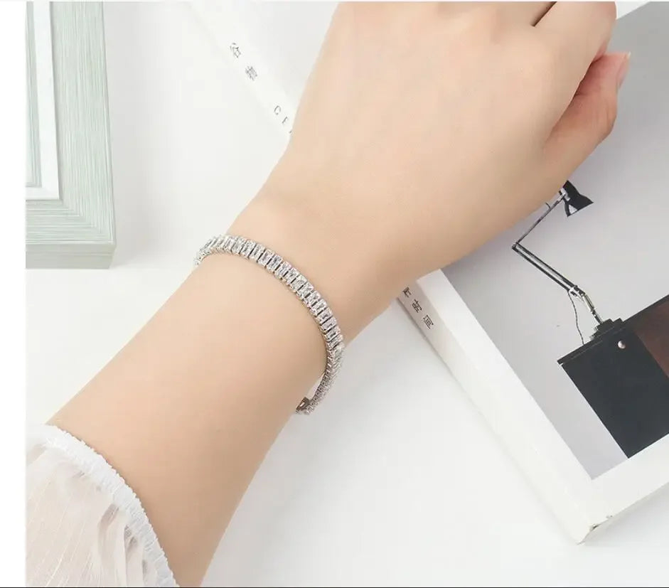 LUX 925 Sterling Silver Crystal Bracelet