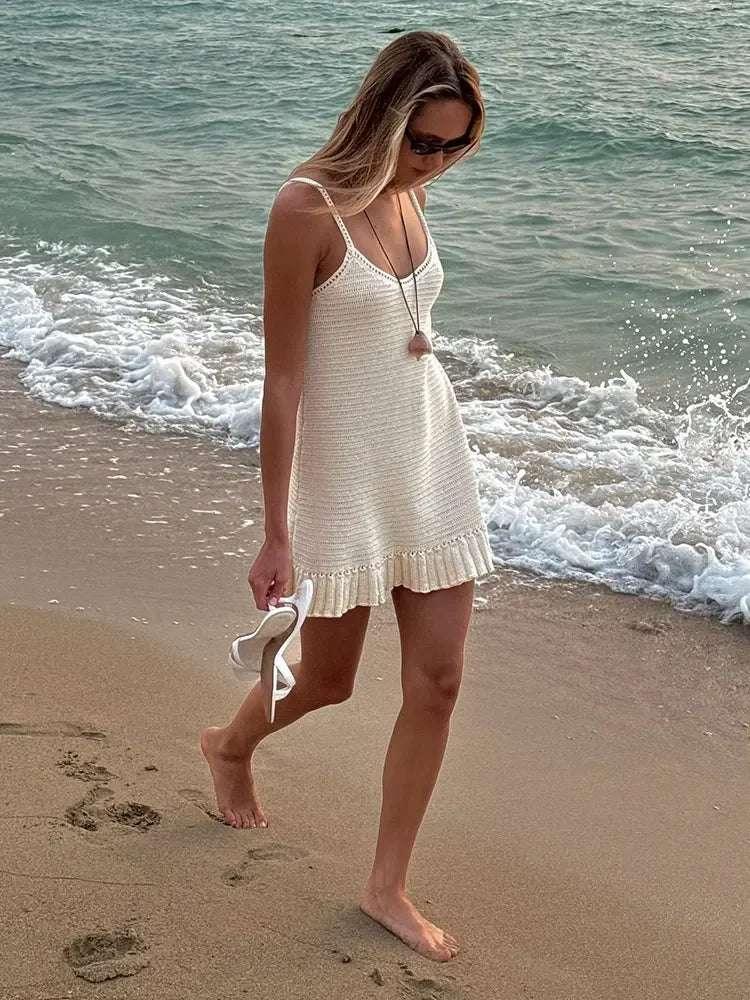 Malibu Crochet Beach Mini Dress