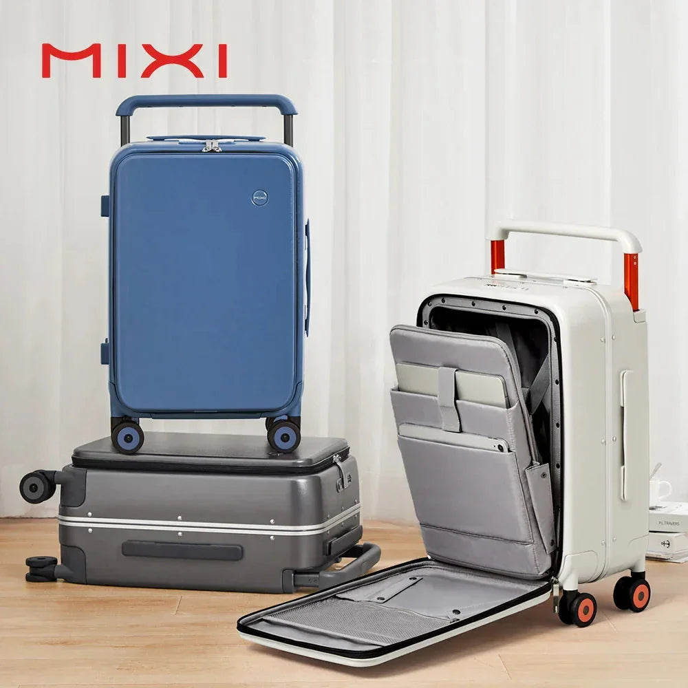 Wide Handle Suitcase Carry-On Luggage 20 Inch Aluminum Frame