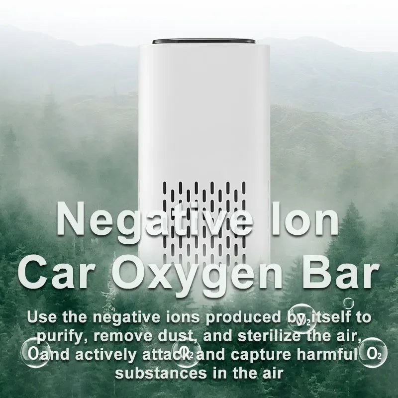 Portable Car Desktop Air Purifier Negative Ion USB Low Noise Mini Home Vehicle Air Cleaner Remove Formaldehyde Odor PM2.5 Pollen