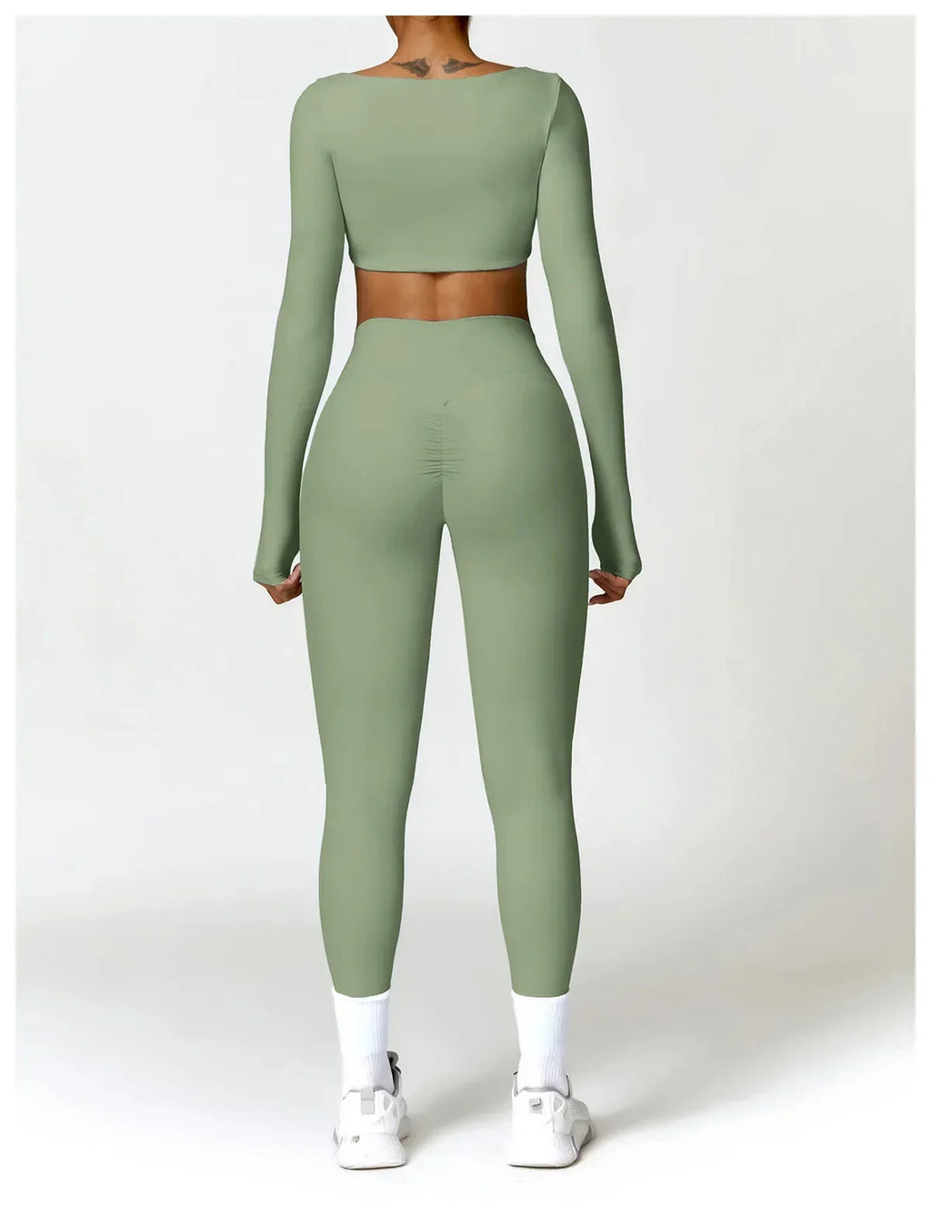 New Long sleeve Shirt Sports Set Women Fitness Tights Yoga Set Crop Top Running High Waist Gym Set Womens Outfits Yoga Clothing