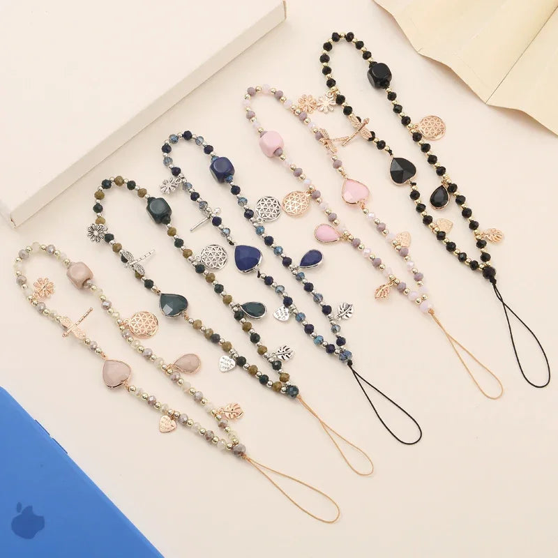 Love Crystal Beaded Phone Charm