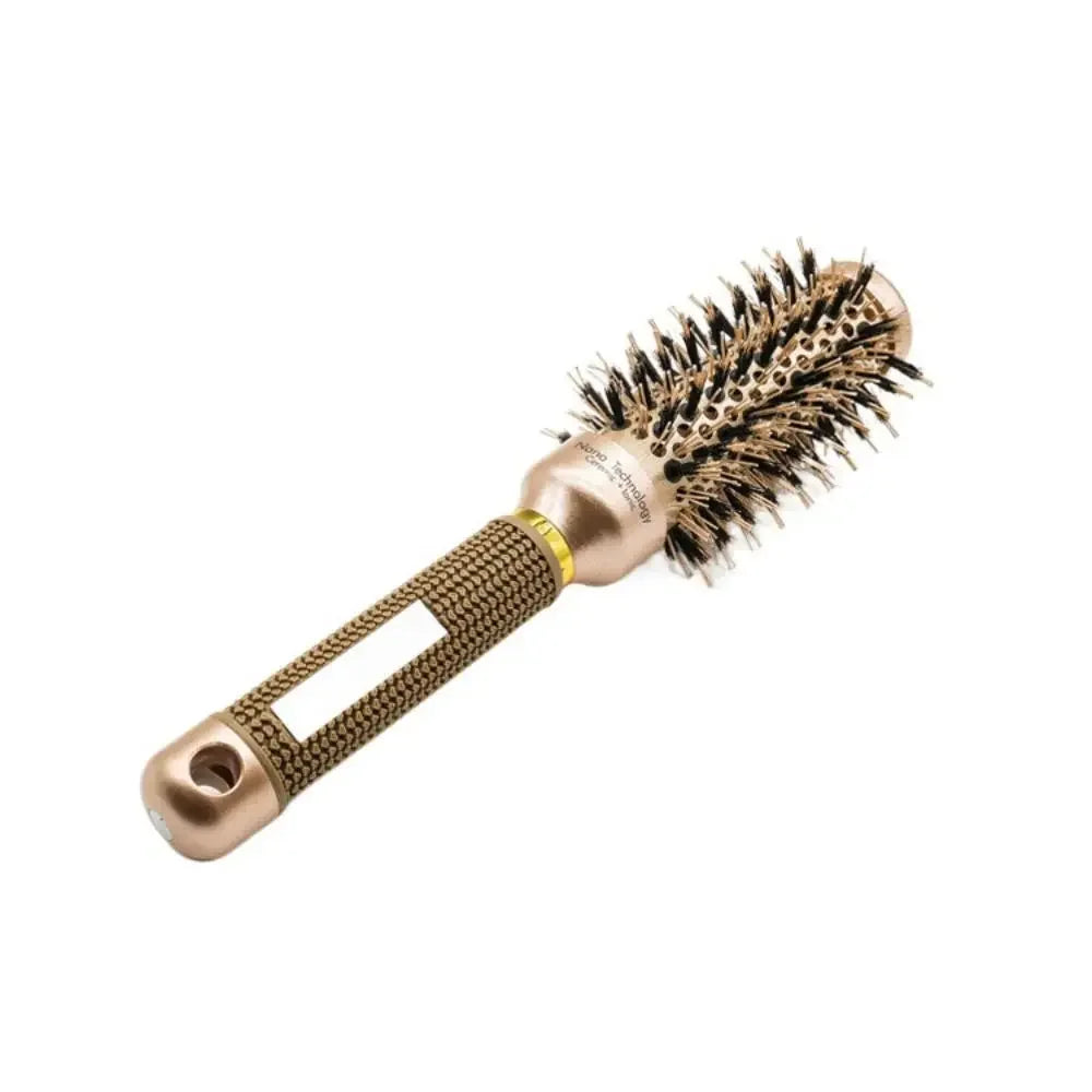 Boar Bristle Hairbrush Styling Tool Curling Blow Dry Ceramic Hairbrush Straight Hair Curls Round Ionic Hair Brush Hair Care