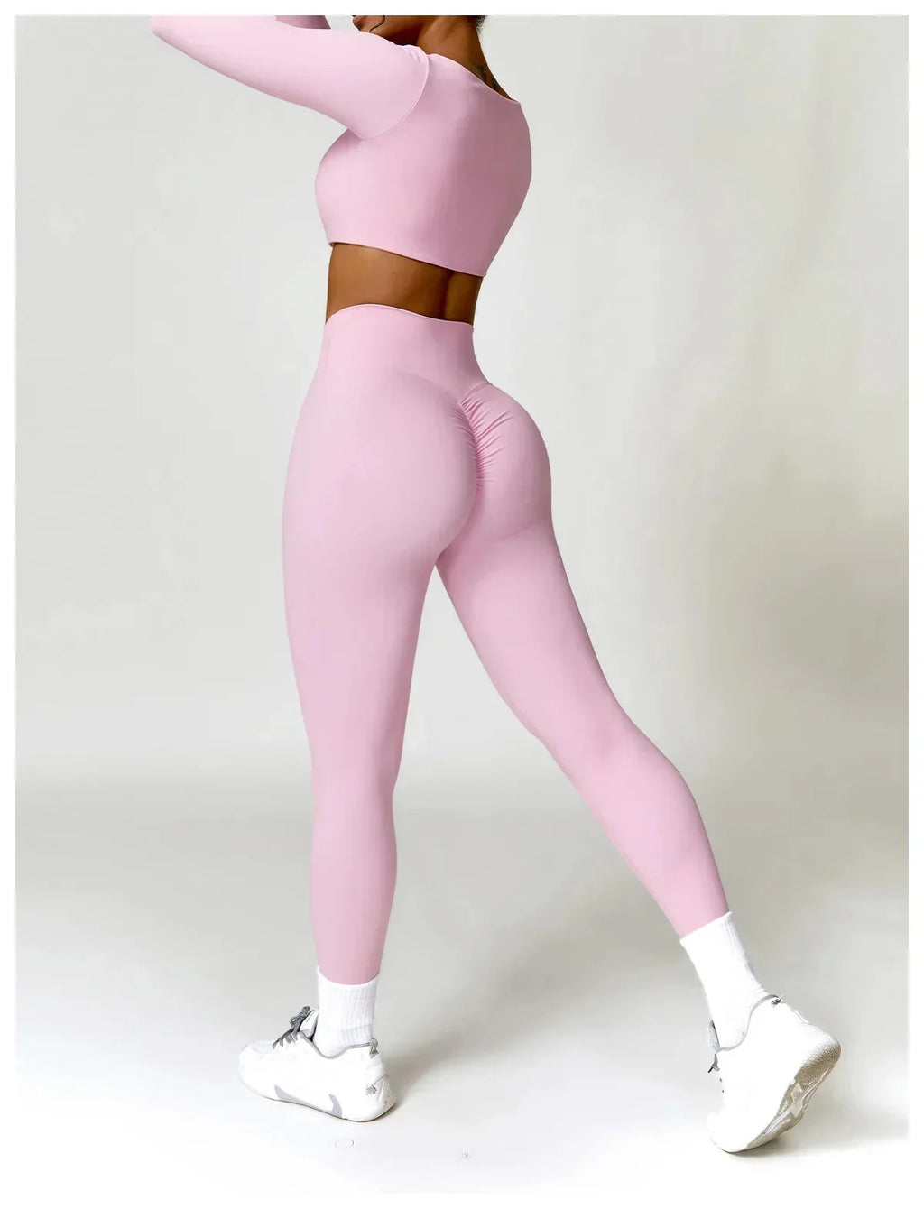 New Long sleeve Shirt Sports Set Women Fitness Tights Yoga Set Crop Top Running High Waist Gym Set Womens Outfits Yoga Clothing