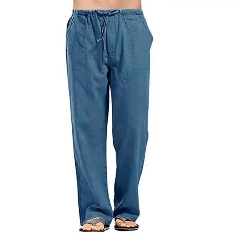 FGKKS Linen Wide Men Pants New Korean Oversize Linens Streetwear Trousers Male Spring Casual Men Pants