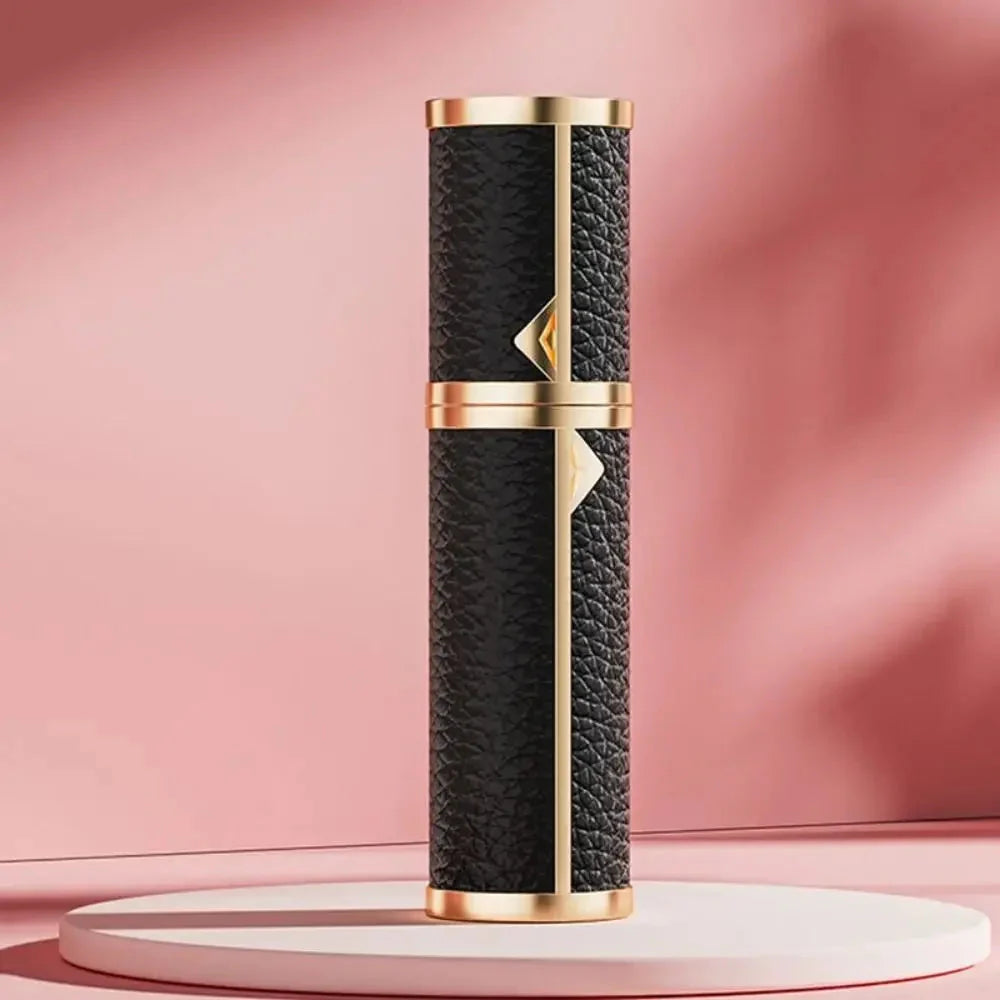 Luxury Bottom-filled Perfume Bottle Aluminum Self-pumping 5ml Real Leather Spray Bottle Cologne Moisturizer Fragrance