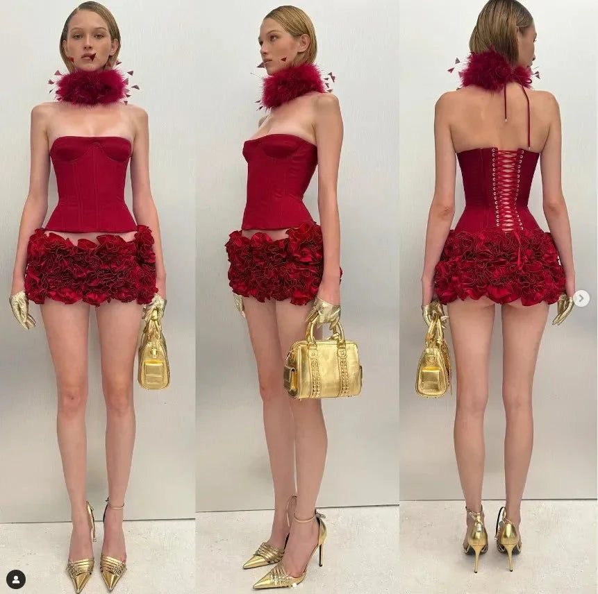 LUX IN LOVE Strapless Mini Party Dress