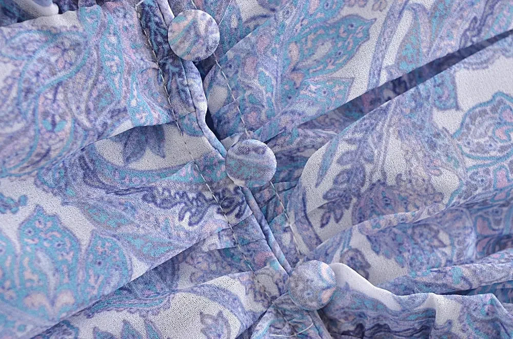 Flora Floral Print Chiffon Mini Dress
