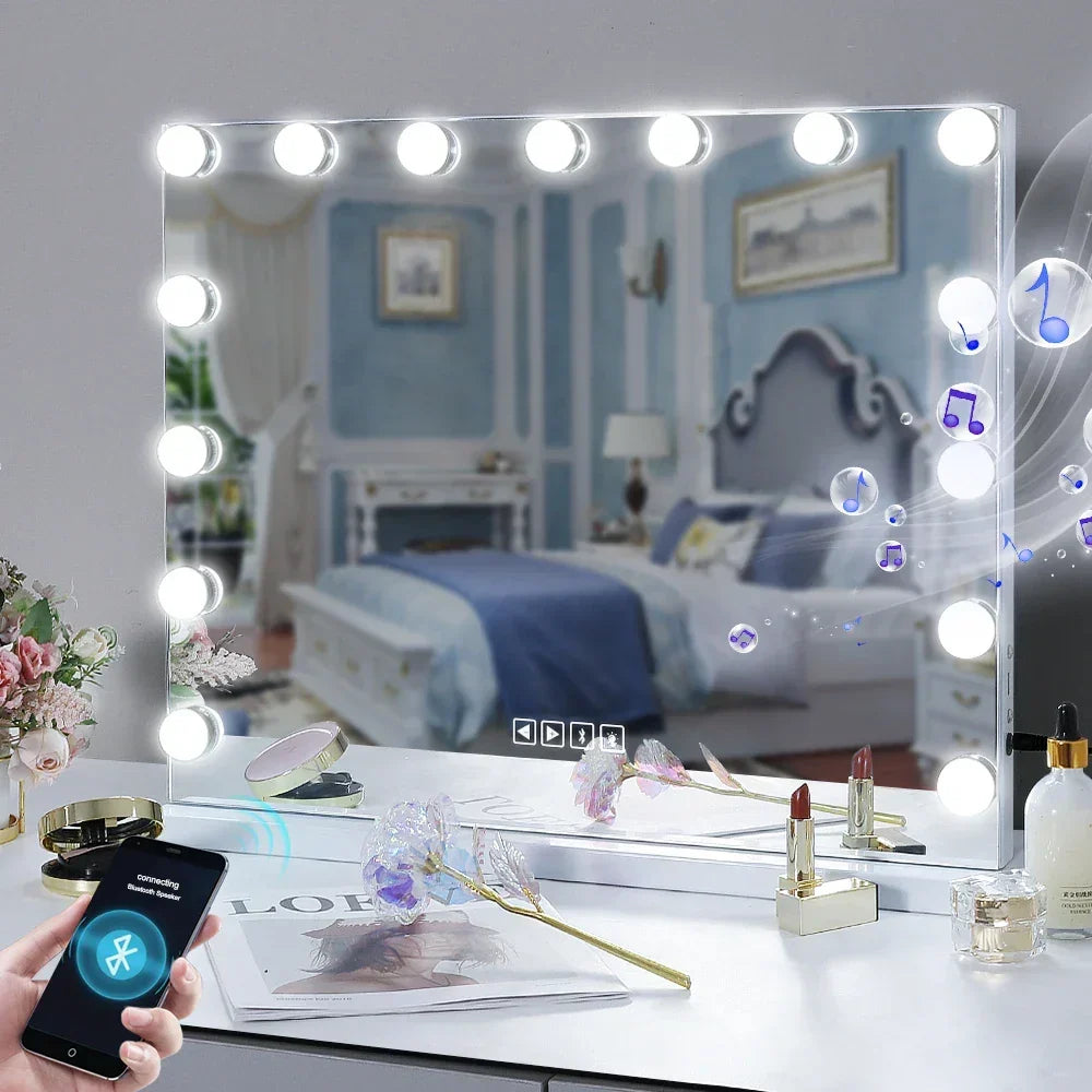 Hollywood Mirror With 15 LED Bulbs