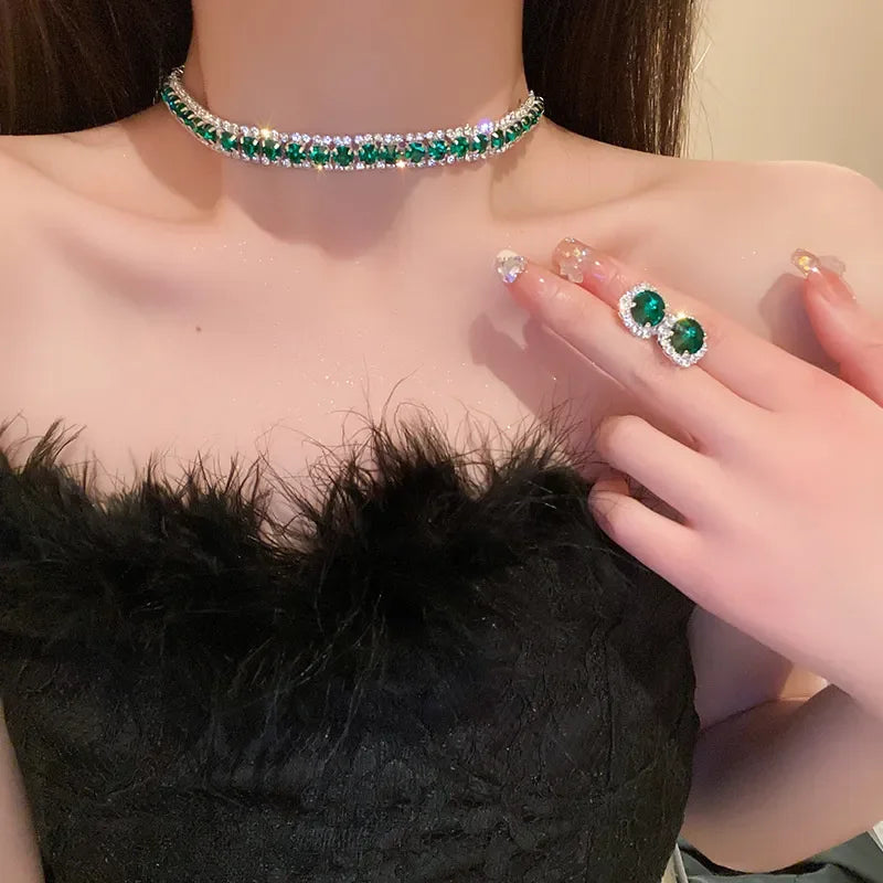 Lux Green Crystal Necklace