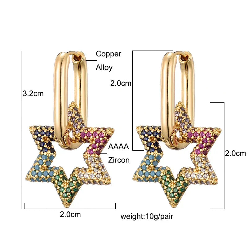 Star Glazed Zircon Earrings