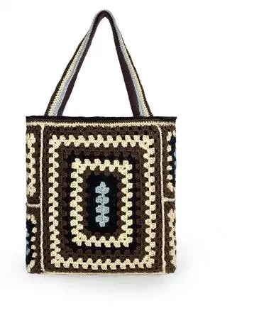 Bohemian Crochet Women Shoulder Bags Knitting Large Capacity Tote Bag Casual Lady Handbags Big Shopper Purses Summer Beach Bags
