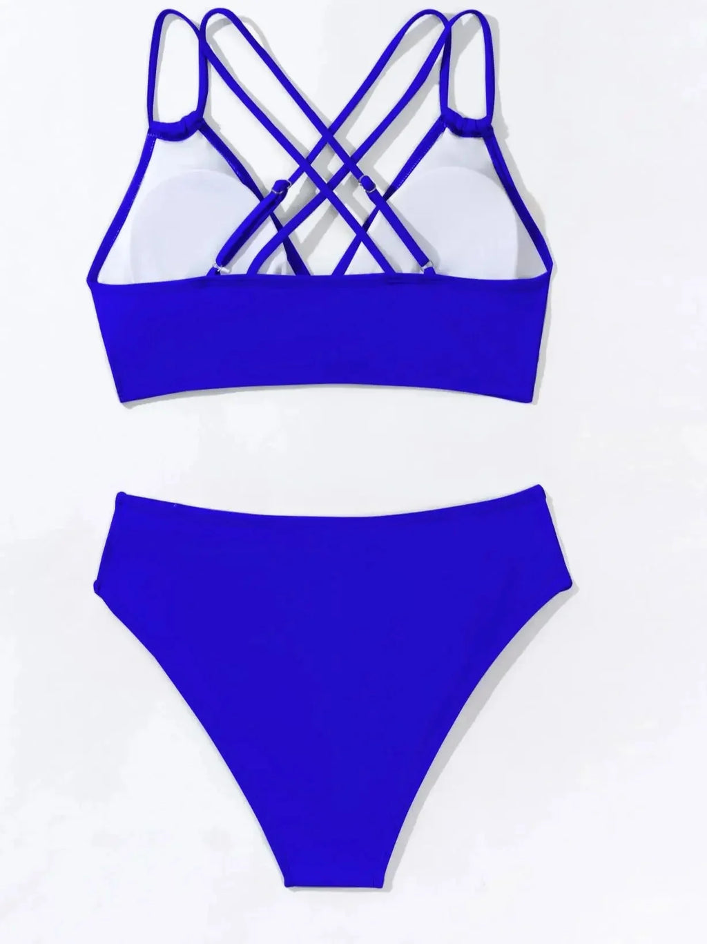 Women's  Split Bikini Suit Double Shoulder straps Bra Cross-adjustable waist Hollow Female swimsuit Sexy Beach Set