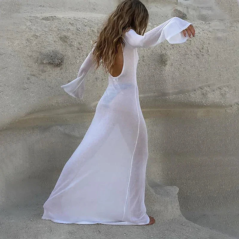 Women's Beachwear White Beach Dress Bikini Cover Up