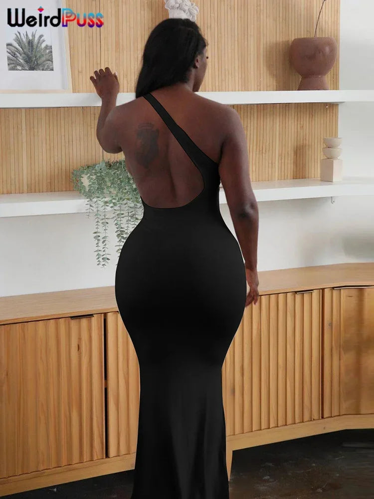 One Shoulder Skinny Streetwear Dress