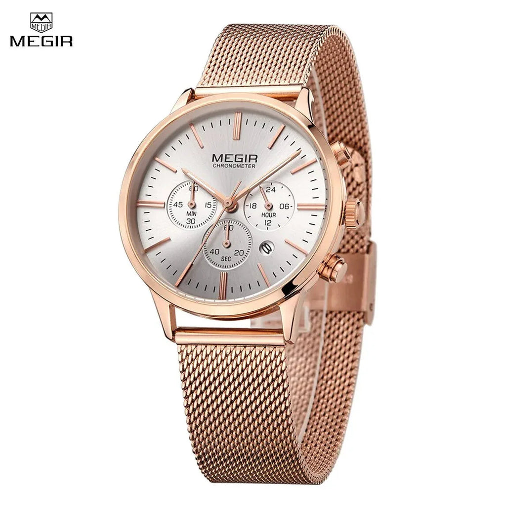 MEGIR Brand Luxury Women Watches Fashion Quartz Ladies Watch Sport Relogio Feminino Wristwatch Waterproof Dress Clock 2011