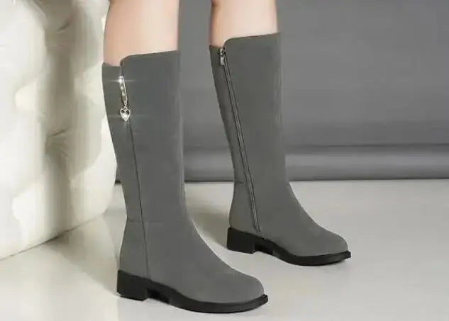 Thigh High Boot Warm Plush Snow Boots Side Zipper Snow Boots