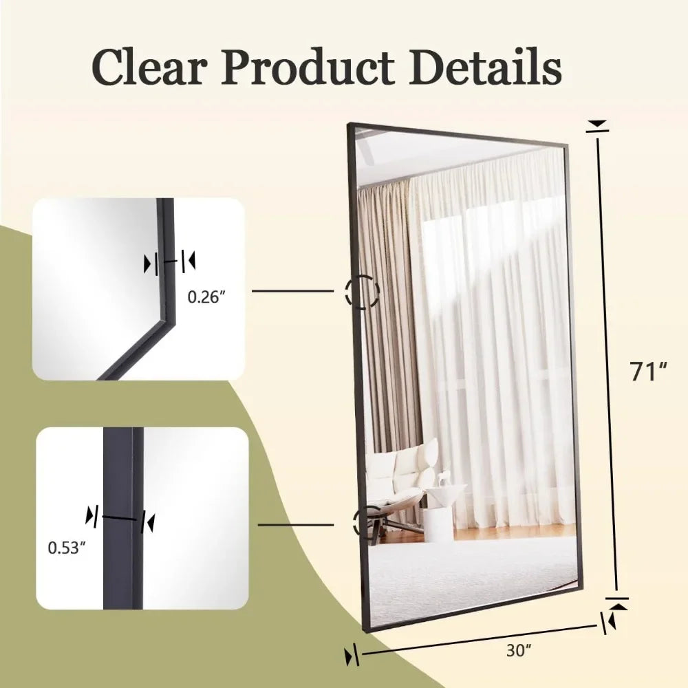 Large 71"x30" Floor Mirror
