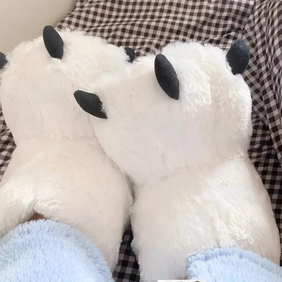 Cute Bear Claw Winter Slippers