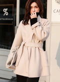 Brand high-end water corrugated double face cashmere coat Women 2022 loose lapel winter wool coat jacket