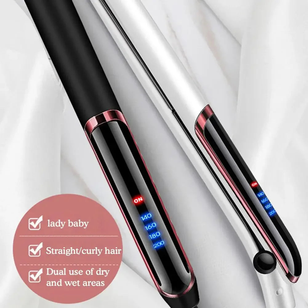 Flat Iron Hair Straightener Professional Ceramic Ionic Heat-Up Lcd Hair Tools Fast Iron Negative Flat Hair Ion Display Beau K0D1