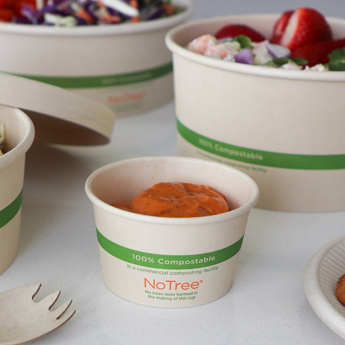 World Centric Compostable NoTree Paper Portion Cup, 4oz, Natural (QTY 1000), SKU SF-NT-4