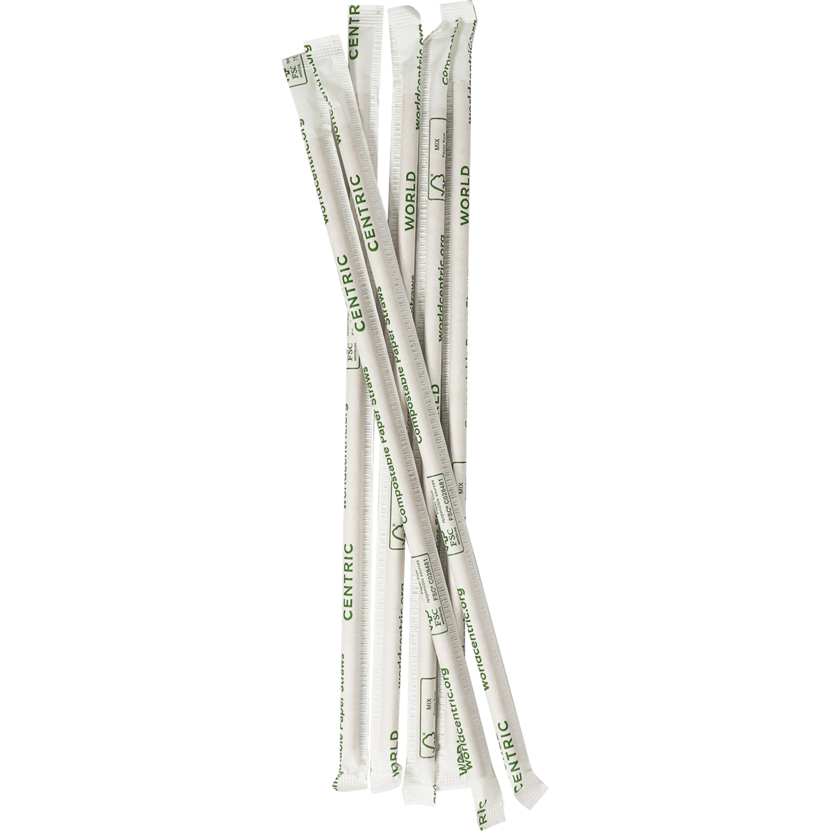 World Centric 10" Kraft Paper Straw, Wrapped (QTY:4000)
