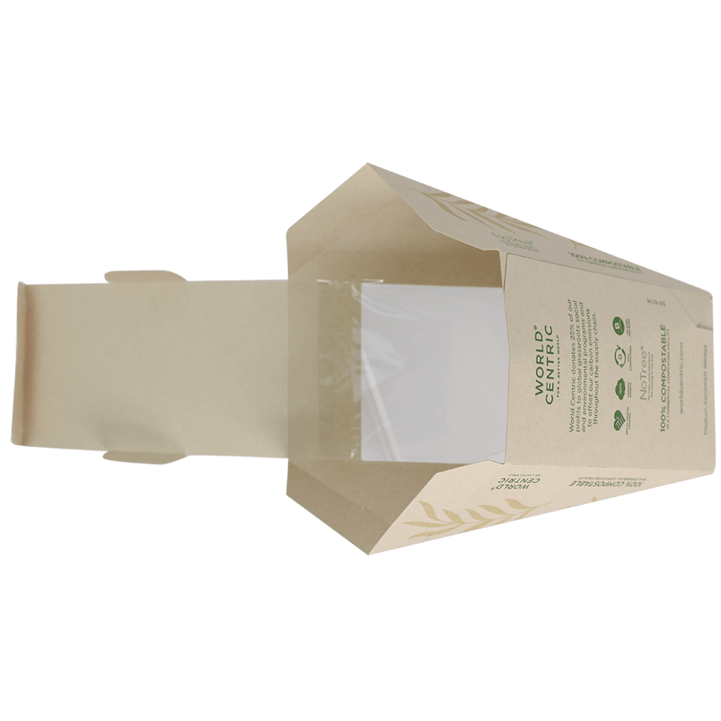 World Centric NoTree Paper Medium Sandwich Wedge with PLA Window (QTY:500)