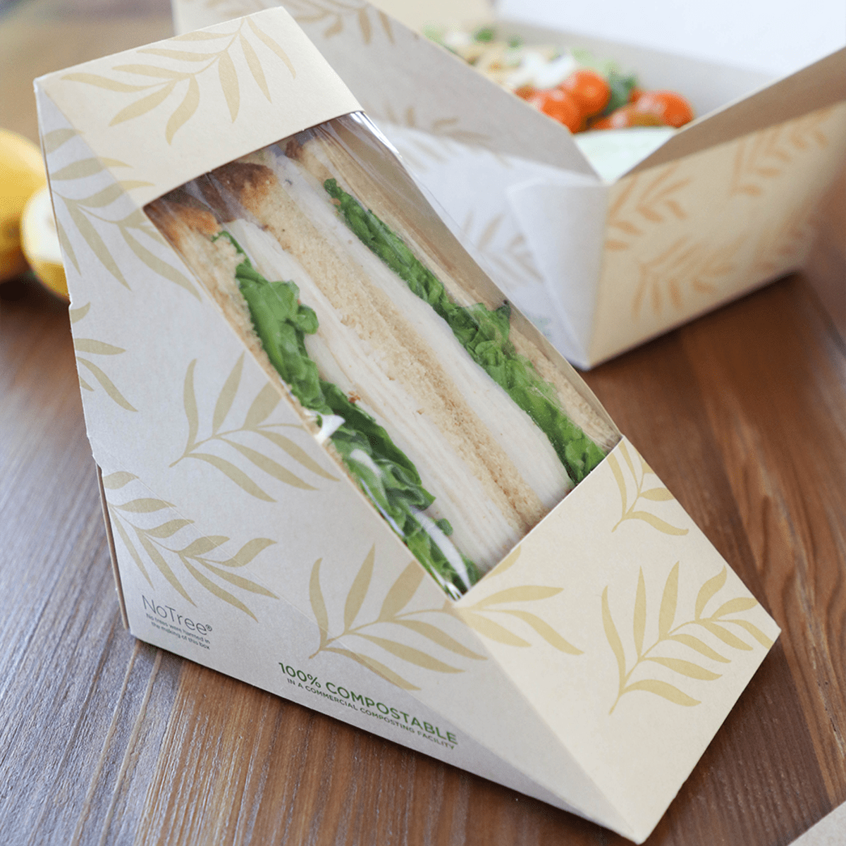 World Centric NoTree Paper Medium Sandwich Wedge with PLA Window (QTY:500)