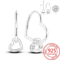 925 Sterling Silver Rose Gold Earrings Double White Pavé Earrings for Women's Beer Party Exquisite Jewelry Matching