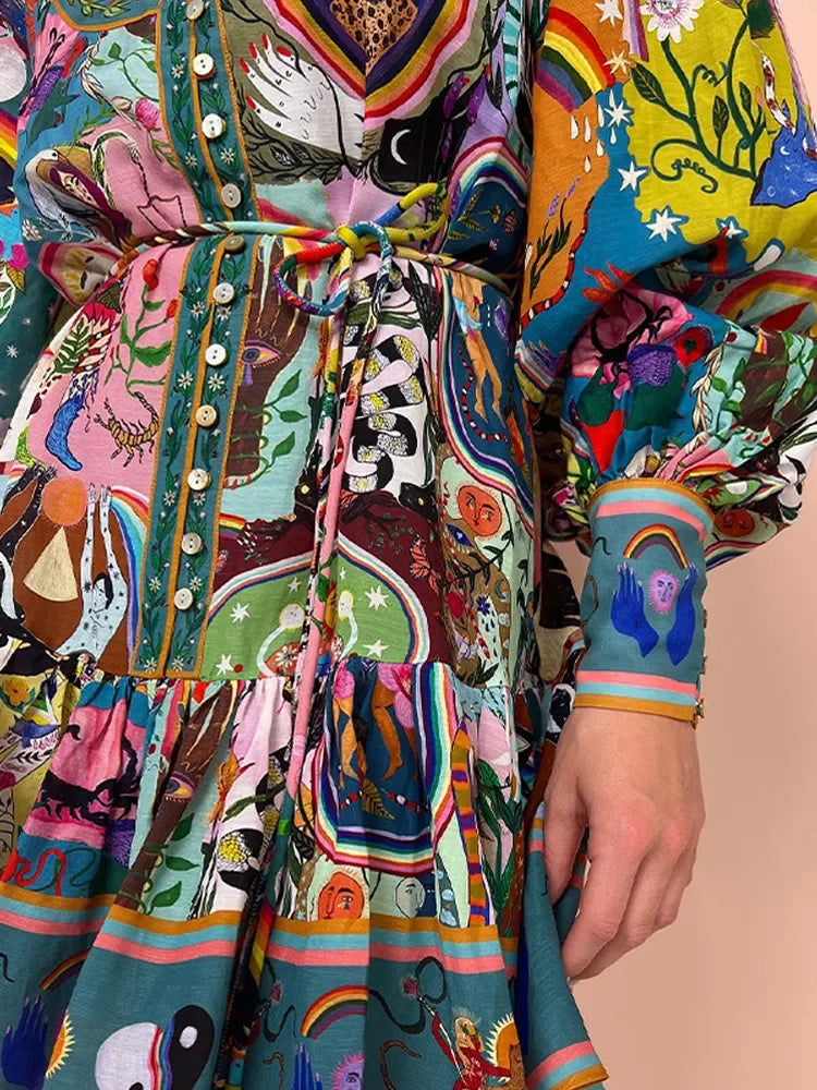 Boca Lantern Sleeve Party Dress