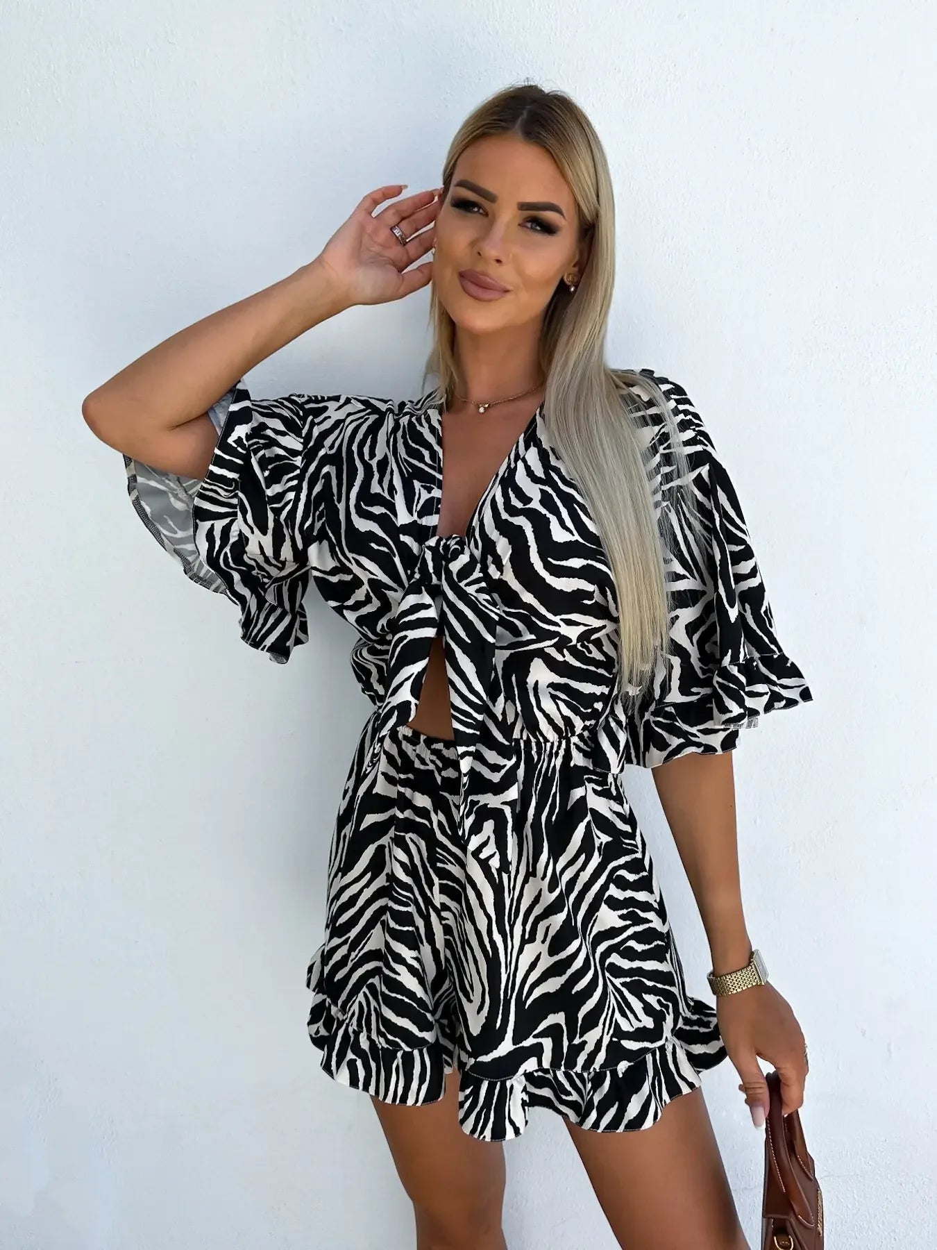 Sassy Print Jumpsuit Romper
