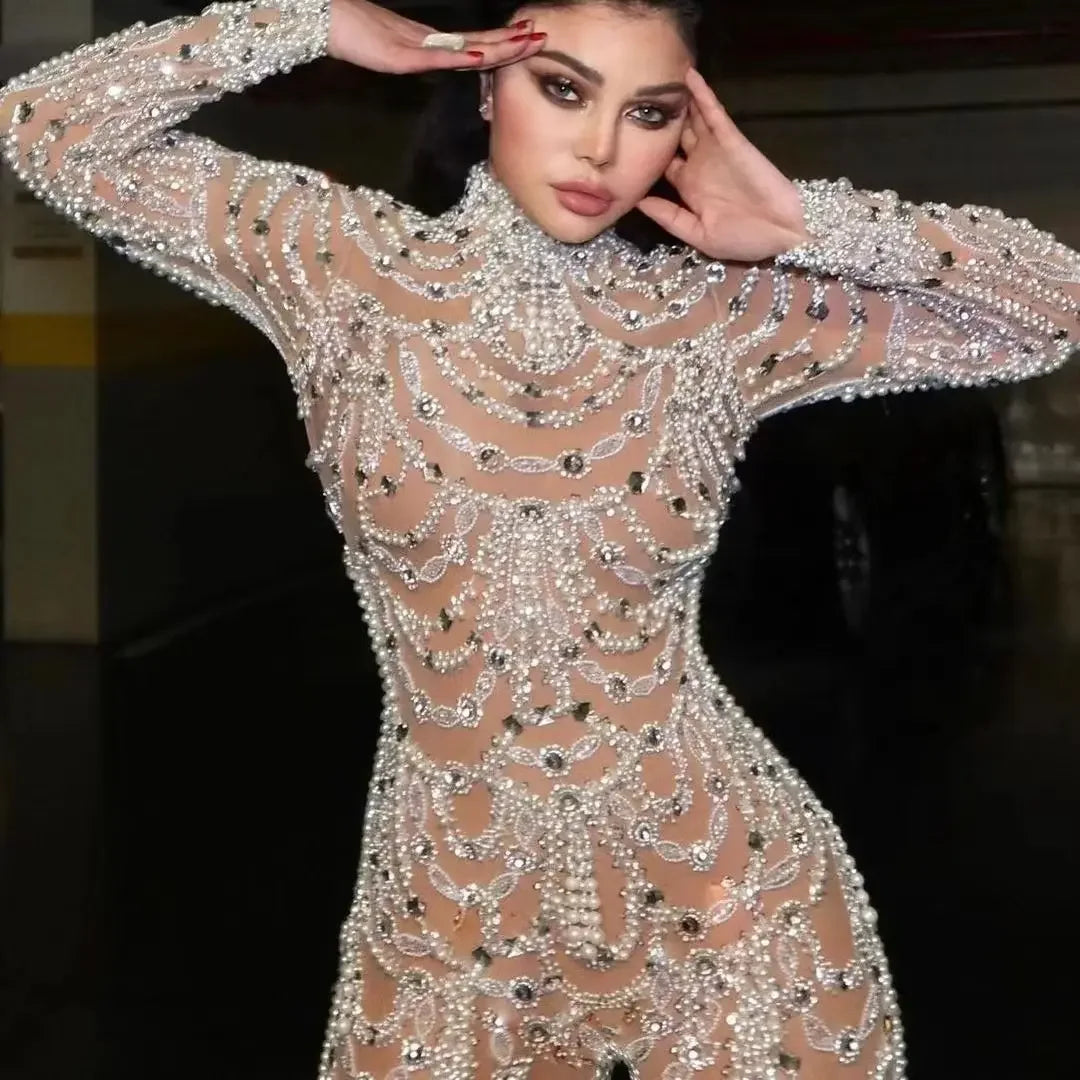 Women Elegant Sleeveless Sequined Glitter Shiny Jumpsuit Trousers Wide Leg Pants Sexy Slim Fit Backless Jumpsuit Romper Overalls