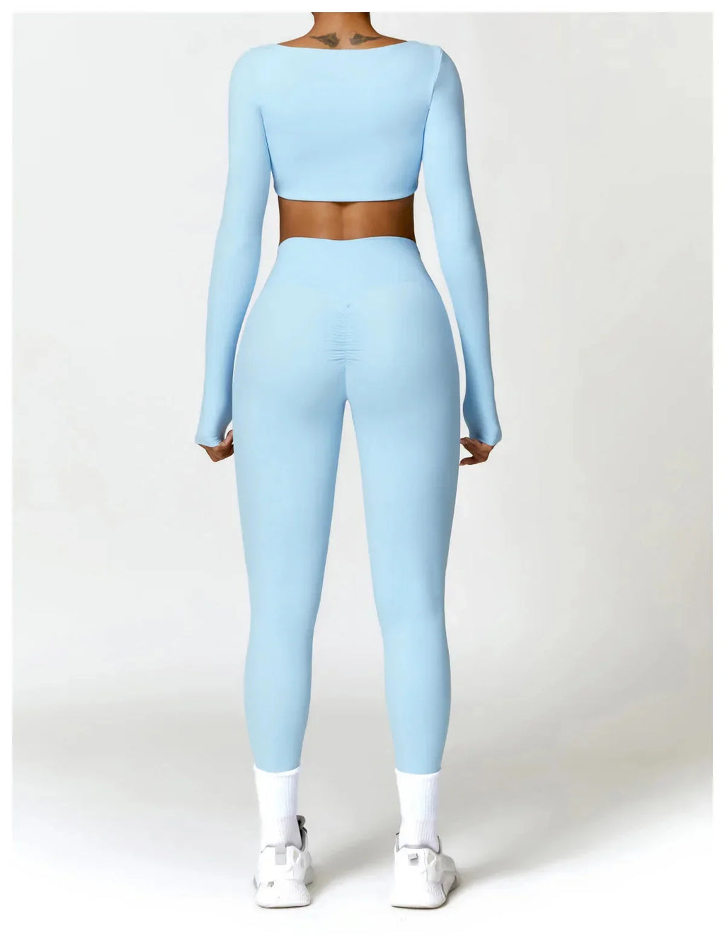 New Long sleeve Shirt Sports Set Women Fitness Tights Yoga Set Crop Top Running High Waist Gym Set Womens Outfits Yoga Clothing