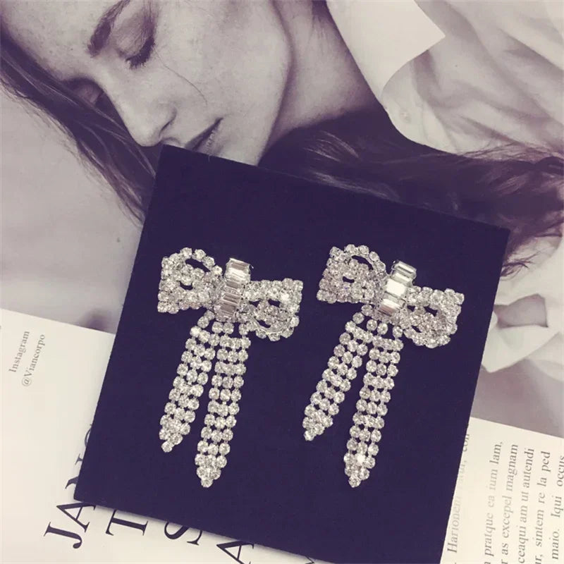 Retro Fashion High-grade Crystal Rose Earrings Women Zircon Ear Studs Wedding Jewelry Gifts
