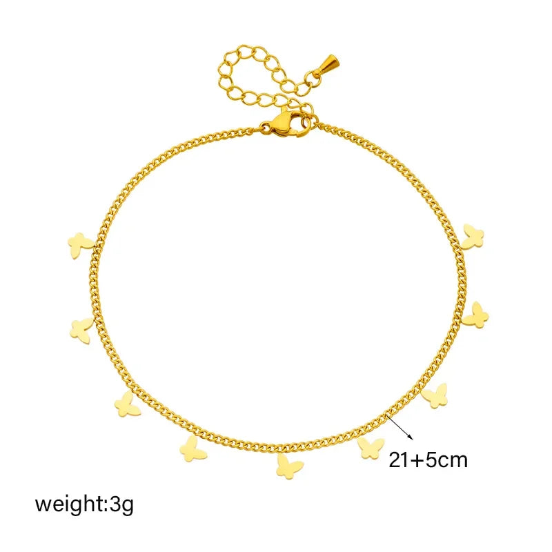 Stainless Butterfly Anklet