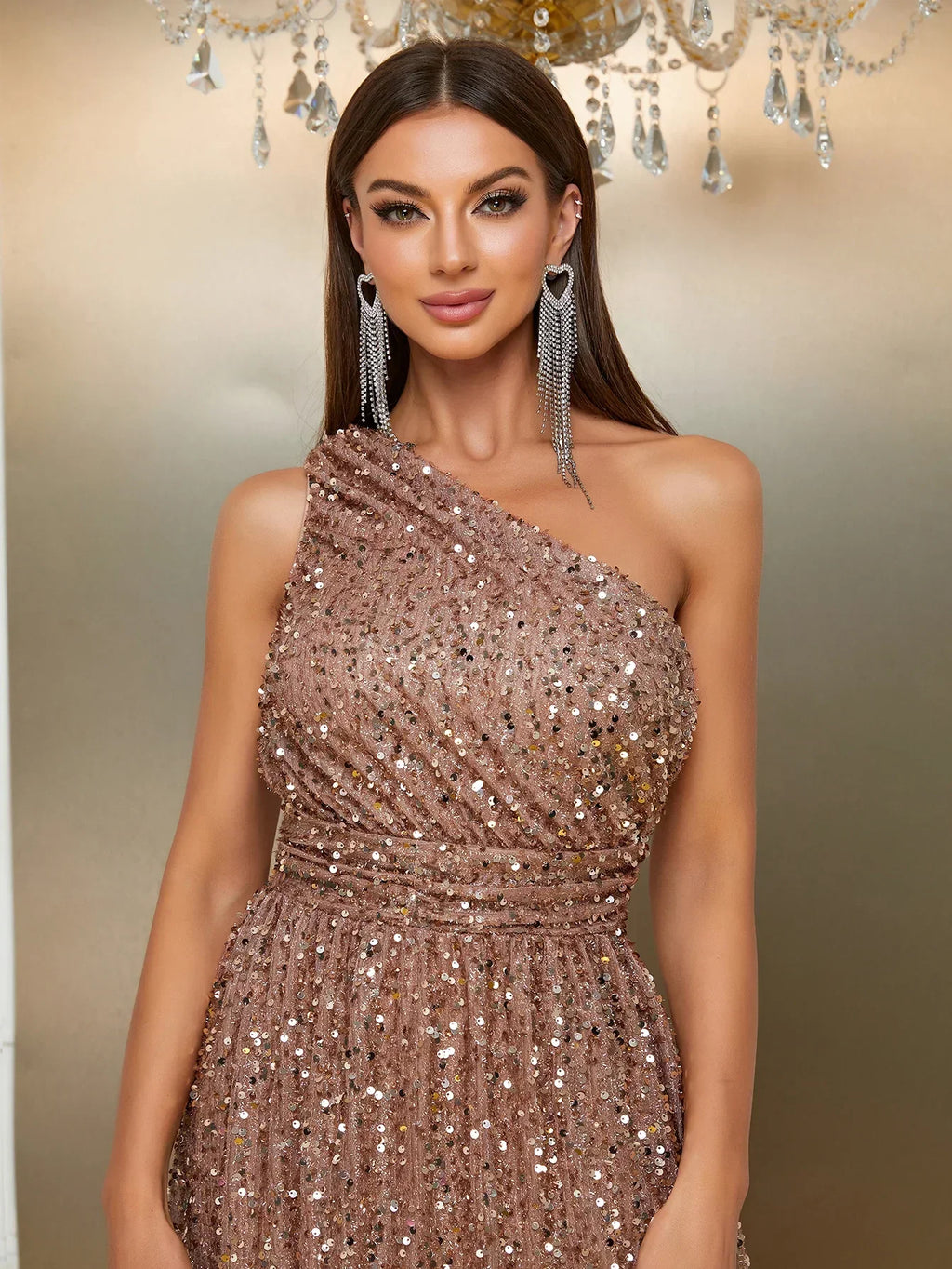 Sparkly Mermaid Evening Gowns with Slit