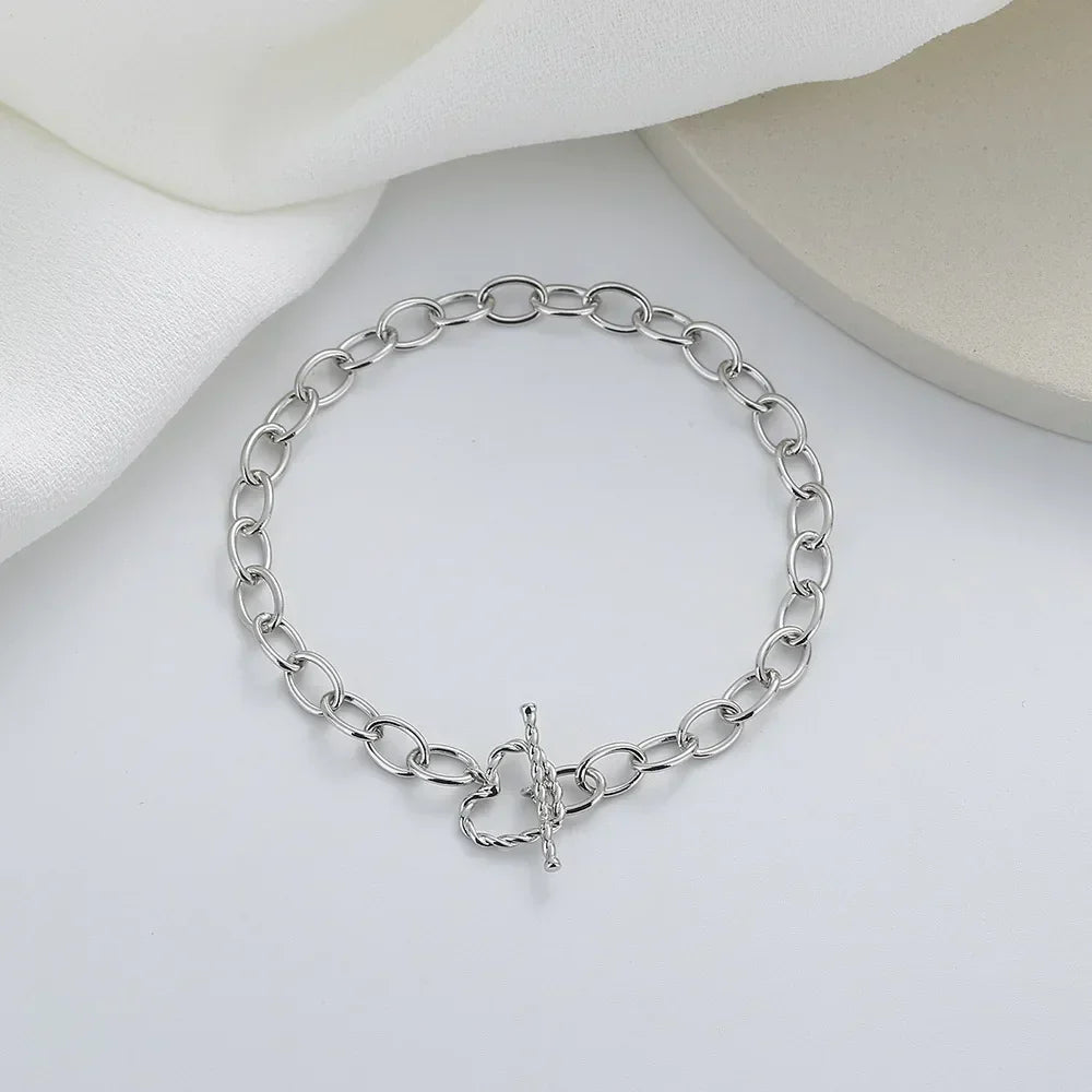 Romance 925 Sterling Silver Double Love Bracelet